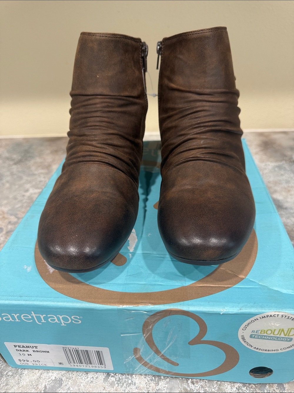 BareTraps Dark Brown Slouchy Side-Zip Ankle Boots
